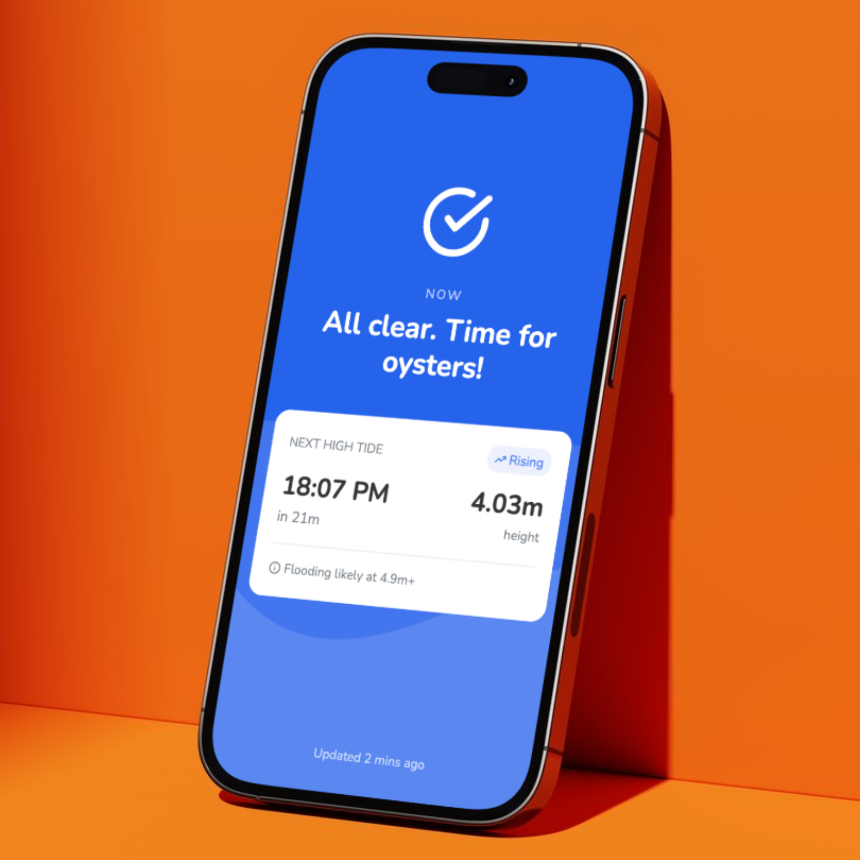 Mersea Tide Watch showing all clear status with tide information